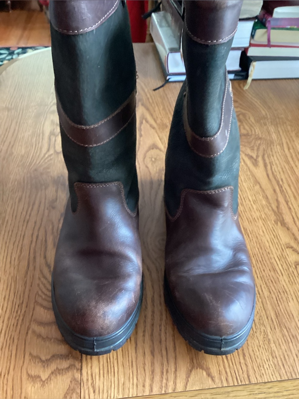 Dubarry Kildare Brown and Black Leather Pull-On Boots 
EU42